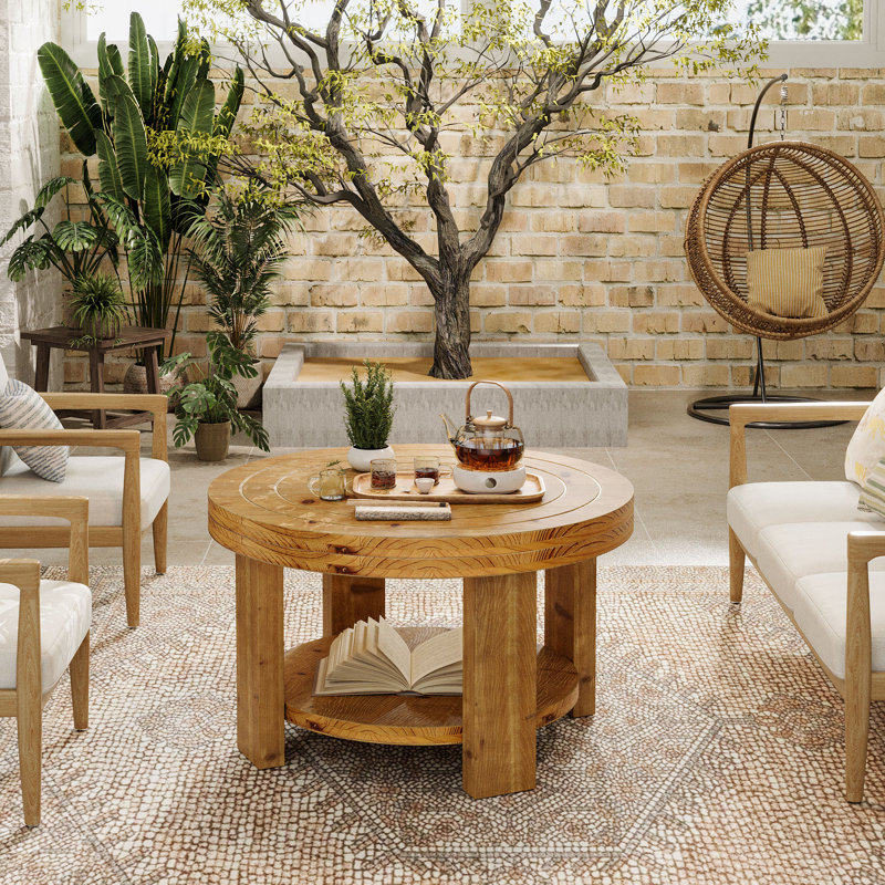 31.5" Farmhouse Solid Wood Coffee