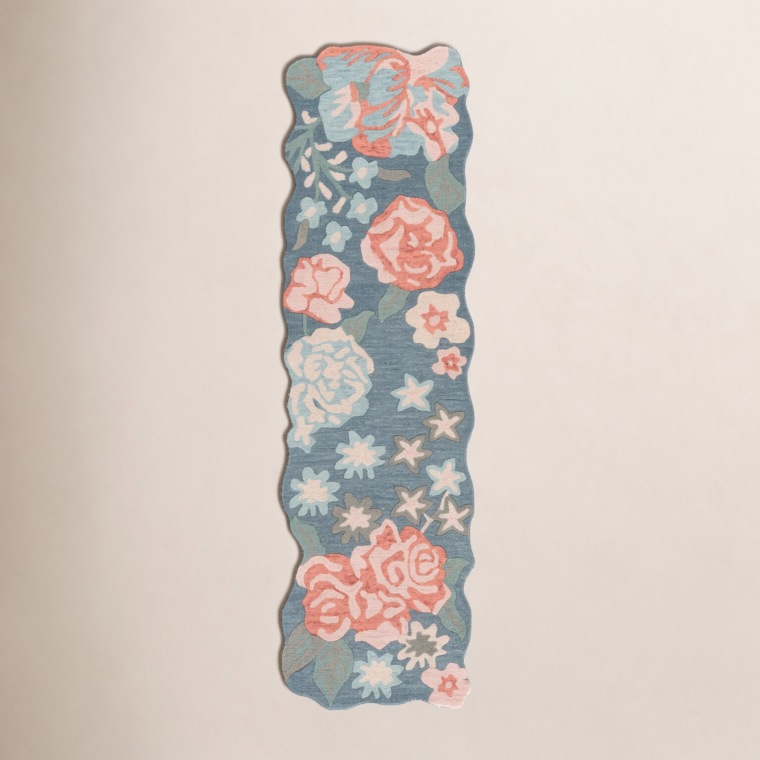 Hand-Tufted Wool Floral Rug, Runner 2'3" x 8'