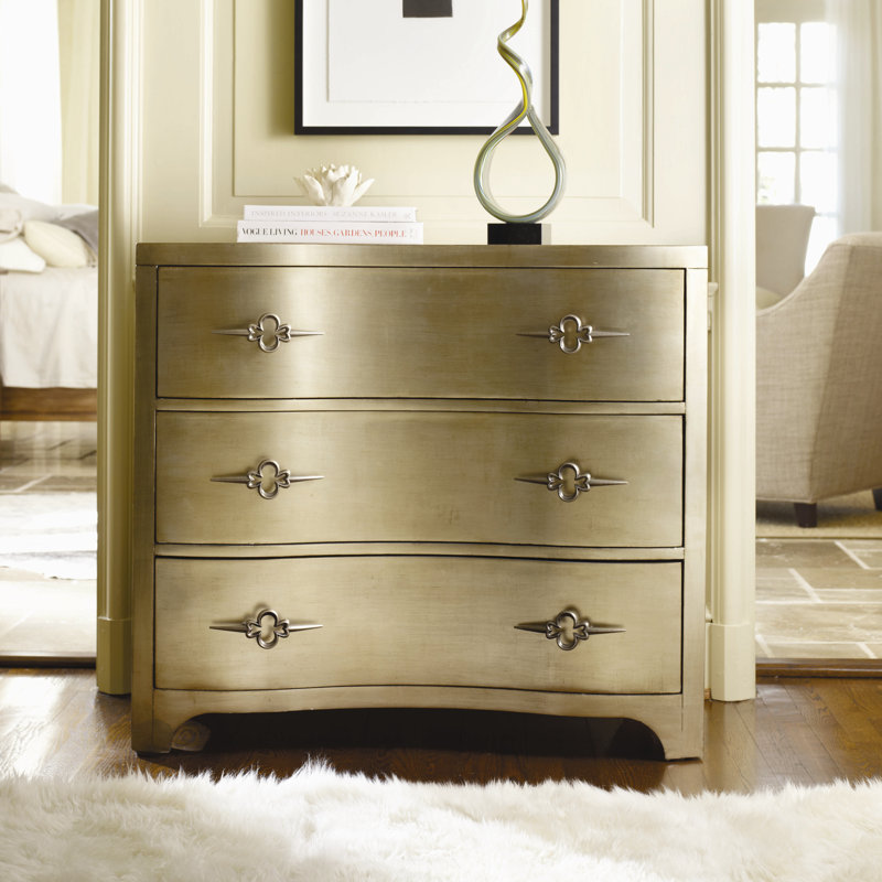 Sanctuary Three-Drawer Shaped Front Gold Chest