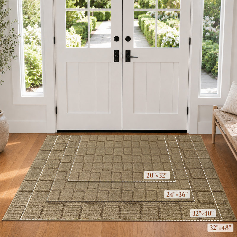 Tapis antidérapant antidérapant et résistant, Beige, 32 po x 48 po