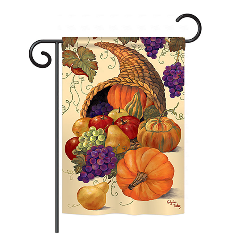 Drapeau maison en polyester 2 côtés cornucopia, H 40 po x l 28 po