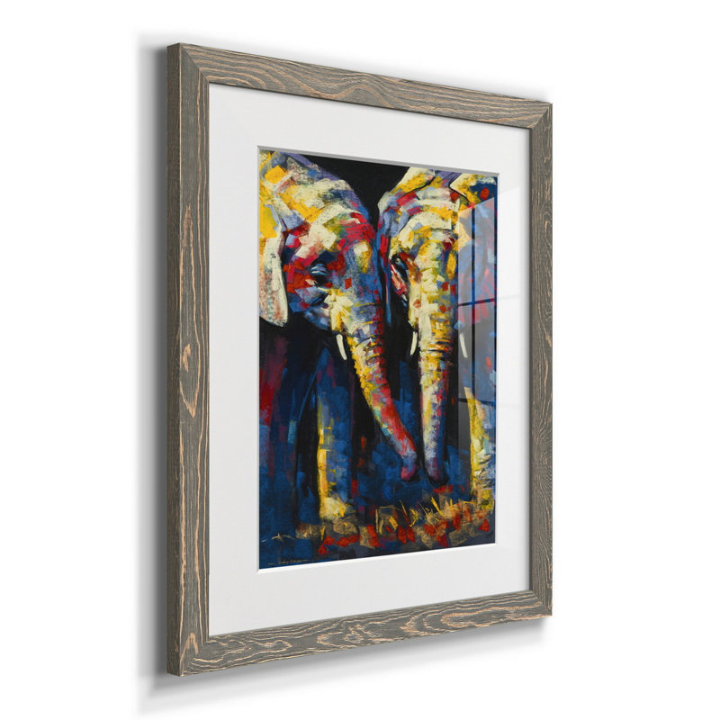 Afrique vibrante - Cadre photo, reproduction d'art sur papier, Papier, cadre noyer, H 31,5 po x l 23,5 po x P 1,5 po, Blanc