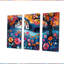 Ensemble de salon art mural orange orange et bleu-107193043-107193049