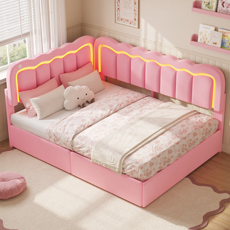 Lit de jour en fer, Taille standard, Rose