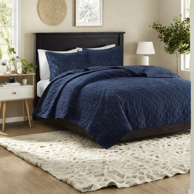 Ensembles de literie en velours doux pour grand lit, confort matelassé moderne, Queen Quilt + 2 Standard Sham, Teal