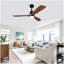 Hot sales Ventilateur de plafond noir moderne de 52 pouces avec lumière et 3 pales en bois massif avec moteur à courant continu réversible