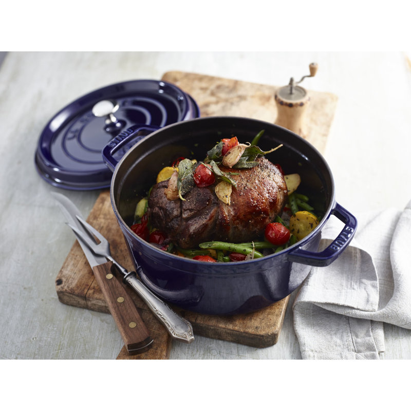 La Cocotte Cast Iron Round Cocotte, 2.75 quarts, Dark Blue