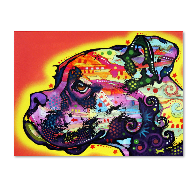 «Profile Boxer» par Dean Russo, reproduction d'art, H 18 po x l 24 po x P 2 po, Toile tendue