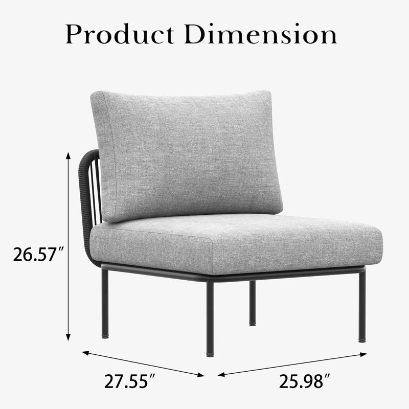 Chaise simple modulaire Layinsun, Gris clair