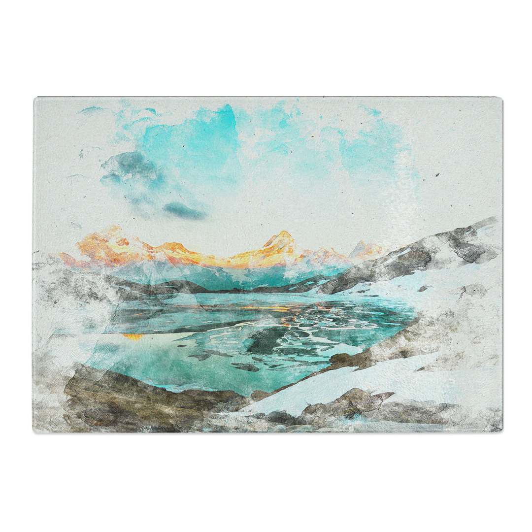 Tempered Glass Mountain View in Switzerland Chopping Board