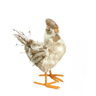 Figurine à plateau de table 15,75 "brun et orange