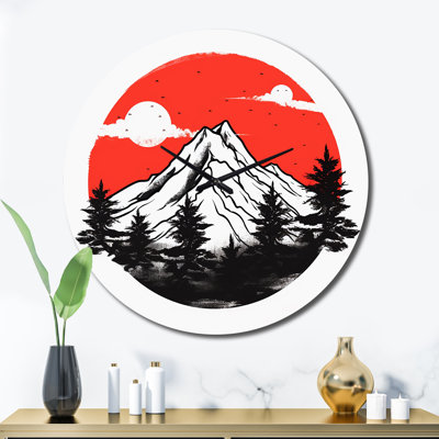 Horloge murale Japon - Lever de soleil sur la terre de Samouraï V - Japon