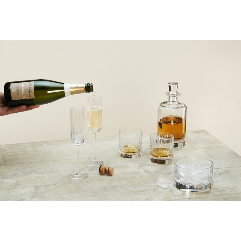 Fluted Handmade Crystal Drinking Glass, 8.5