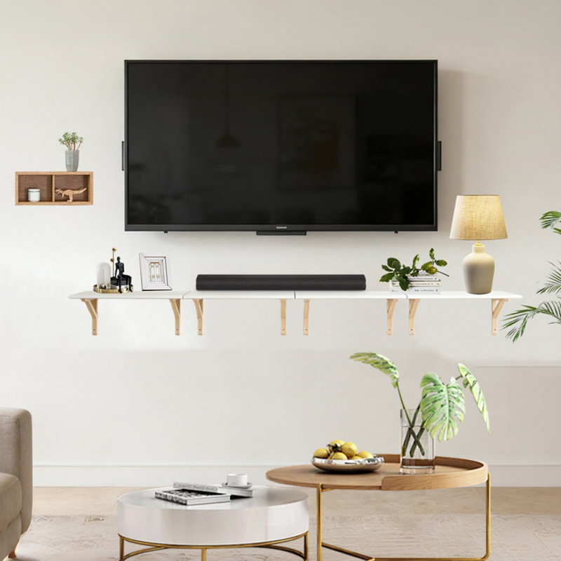 Floating Tv Stand, White (Set of 2)