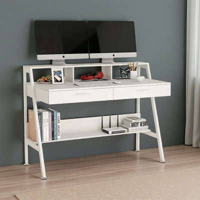 Bureau, bureau d'écriture avec tablette de rangement