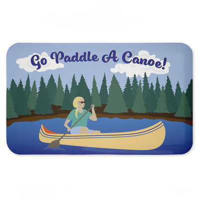 Go Paddle A Canoe Printed Anti-Fatigue Floor Mat, design by Darlene Seale, 30"x18"