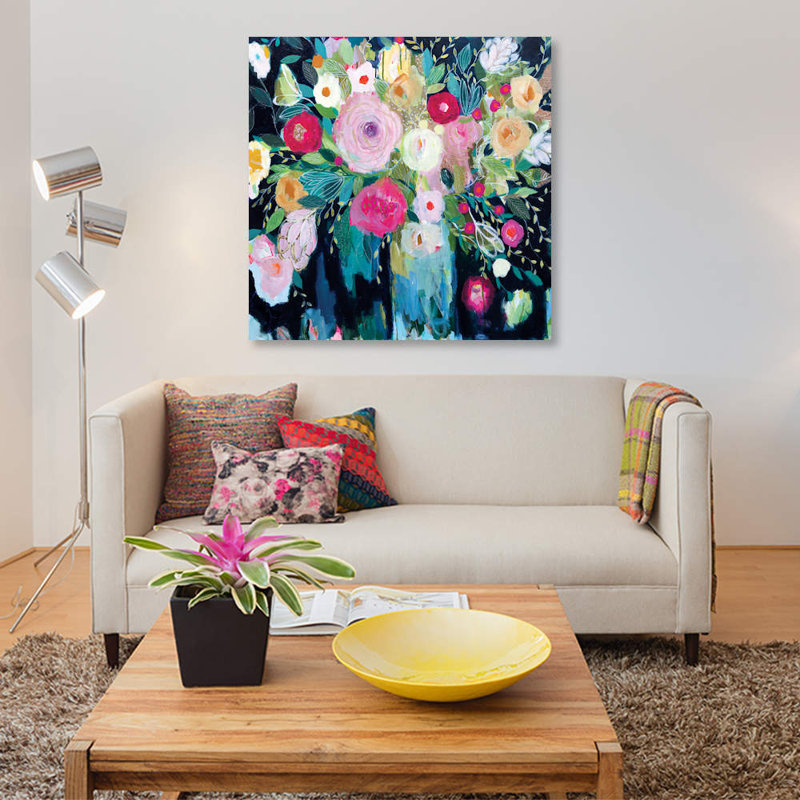 « follow the roses », impression sur toile, H 12 po x l 12 po x P 0,75 po, Toile tendue, Pas de tapis