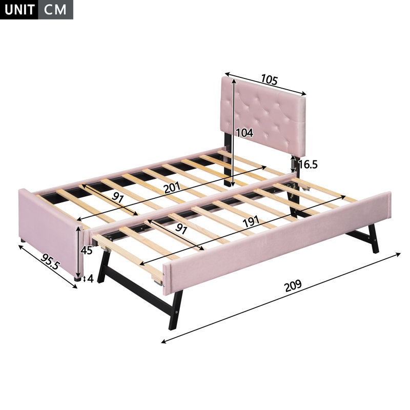 Brentlinger Upholstered Bed, Pink