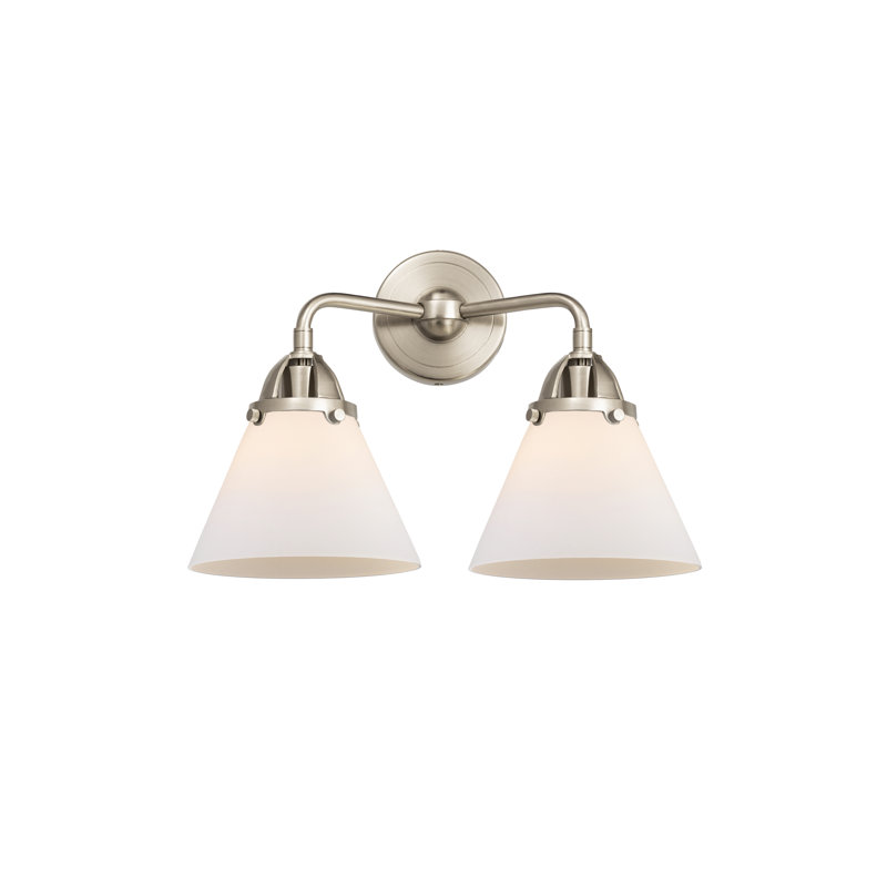 Shauna 2 - Light Vanity Light, Matte White, Incandescent, Brushed Satin Nickel