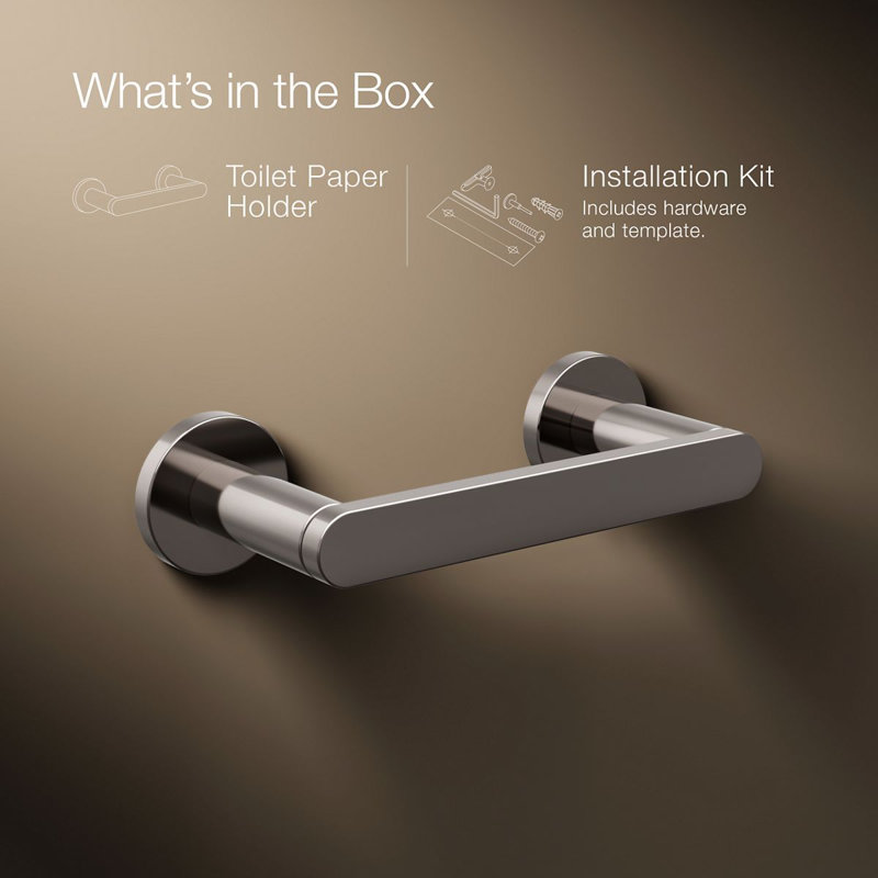 Wall Mount Toilet Paper Holder, Vibrant Titanium