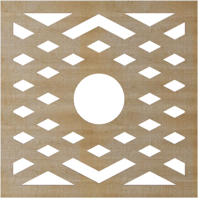 Médaillon de plafond à chevrons en bois 30 pi x 7 3/4 po x P 3/8 po noyer, Noyer blanc, H 28 po x l 28 po x P 0,25 po