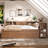 Tarazon L-Shaped Twin Daybed With Trundle, Integrated Desk And Storage Shelves, Durable Wood-125179223-125179225