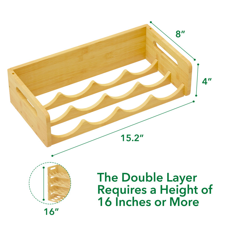 Organisateur de bouteilles d'eau en bambou avec étiquettes, paquet de 4, support de rangement pour garde-manger, porte-bouteilles et bouteilles de vin