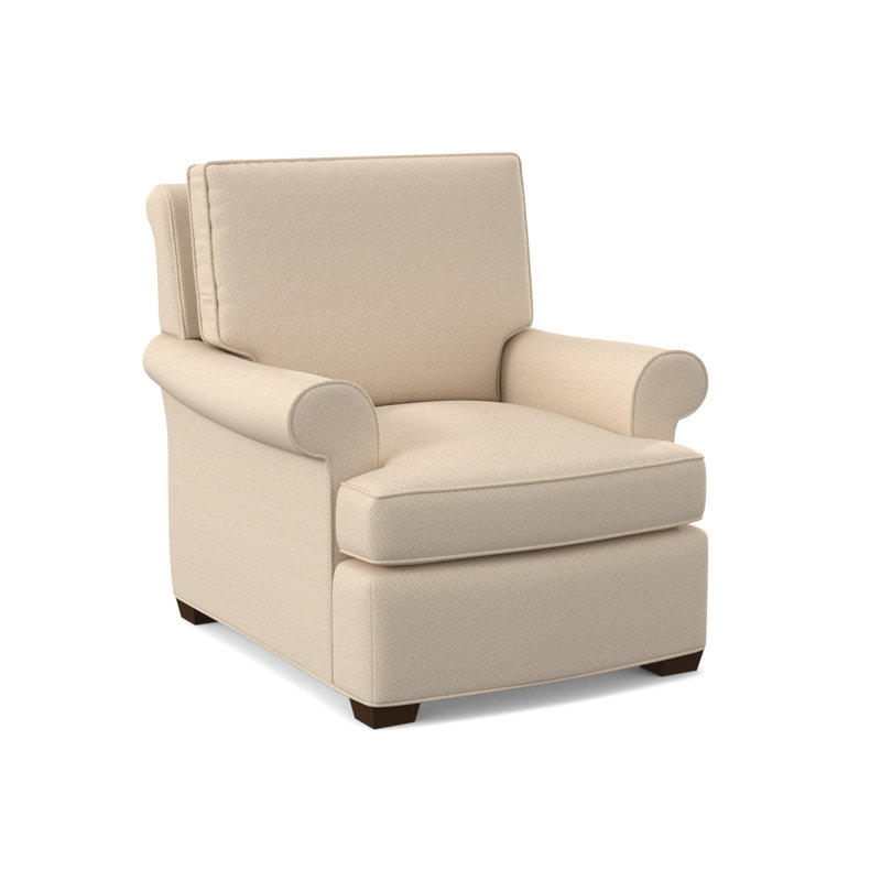 Chaise Manning, Noyer noir, 100 % polyester ivoire filigrane