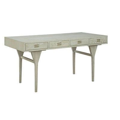 Bureau en chêne Rahab, large de 57 po, blanc cassé