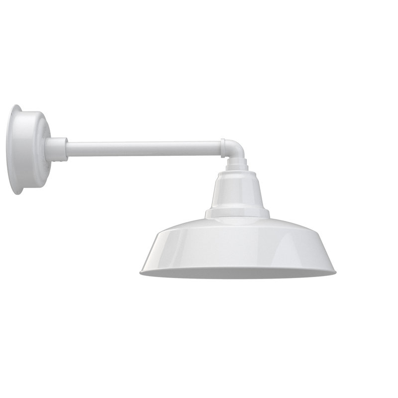 Luminaire de grange d’extérieur à del Vandervliet, Rouge cerise, 10.125" H x 18.5" W x 14.25" D