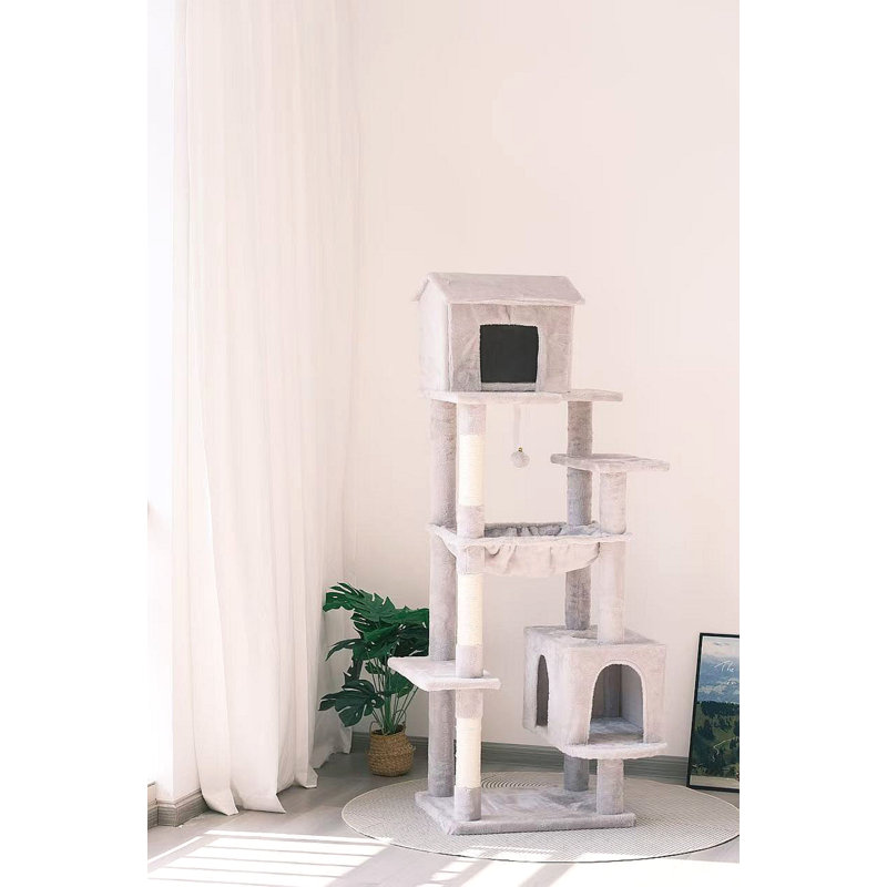 Arbre à chat multi-niveaux 63 pouces, Gris