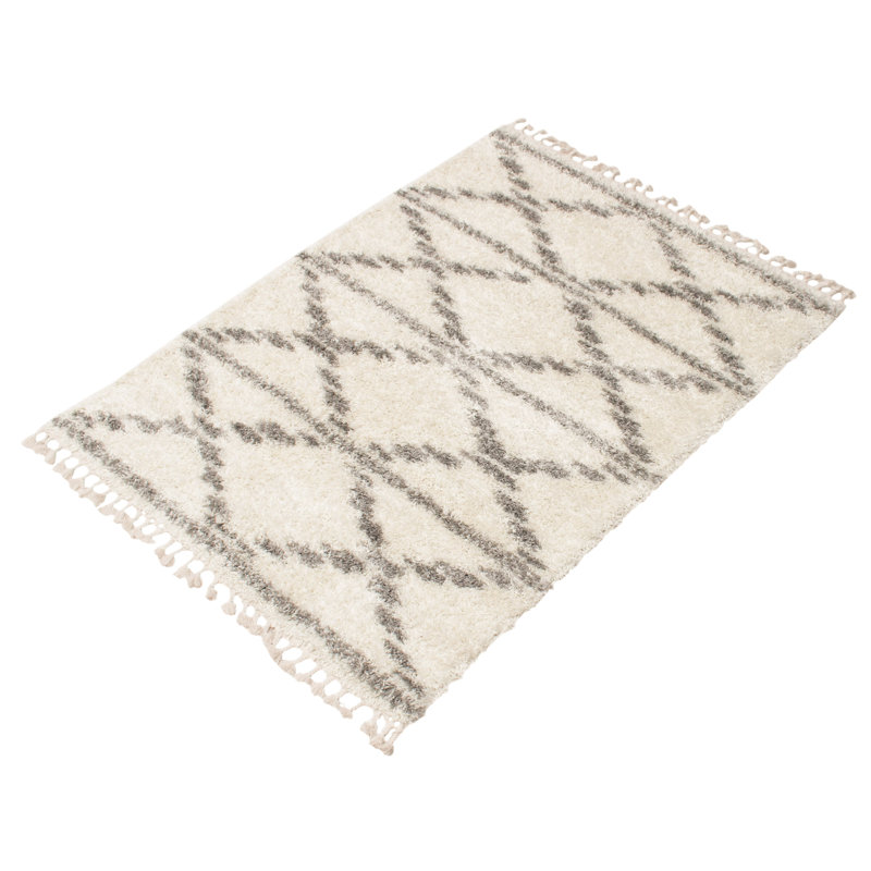 Tapis crème / brun Ressler, Rectangle 6 pi 7 po x 9 pi 6 po