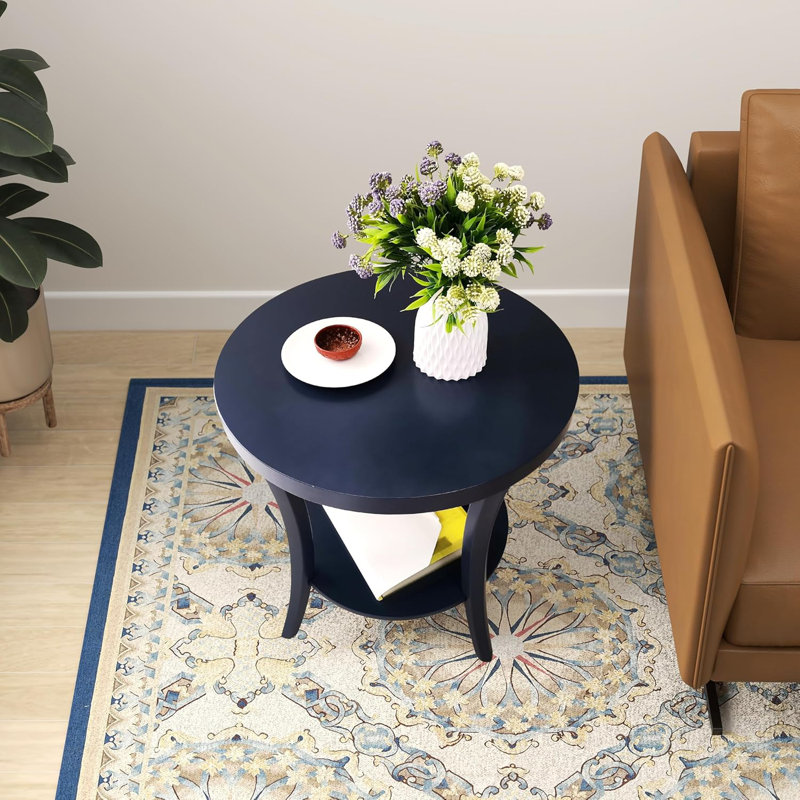 Table de bout contemporaine avec tablette Perth, Marine