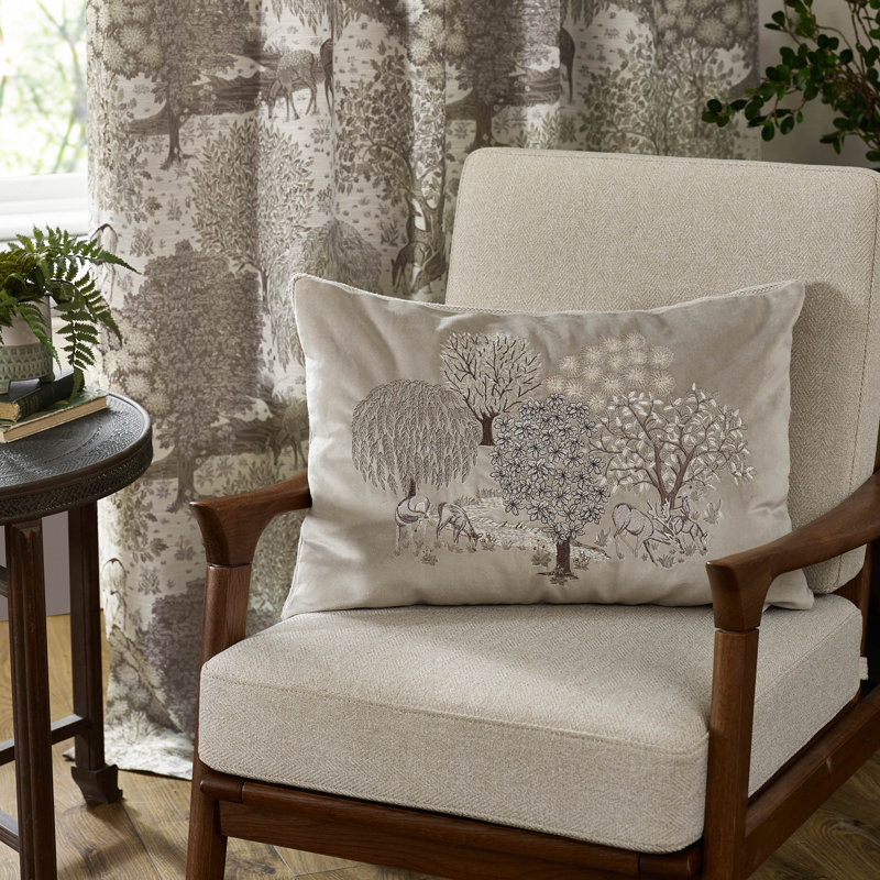 Brook Floral Rectangular Throw Pillow Cover, White