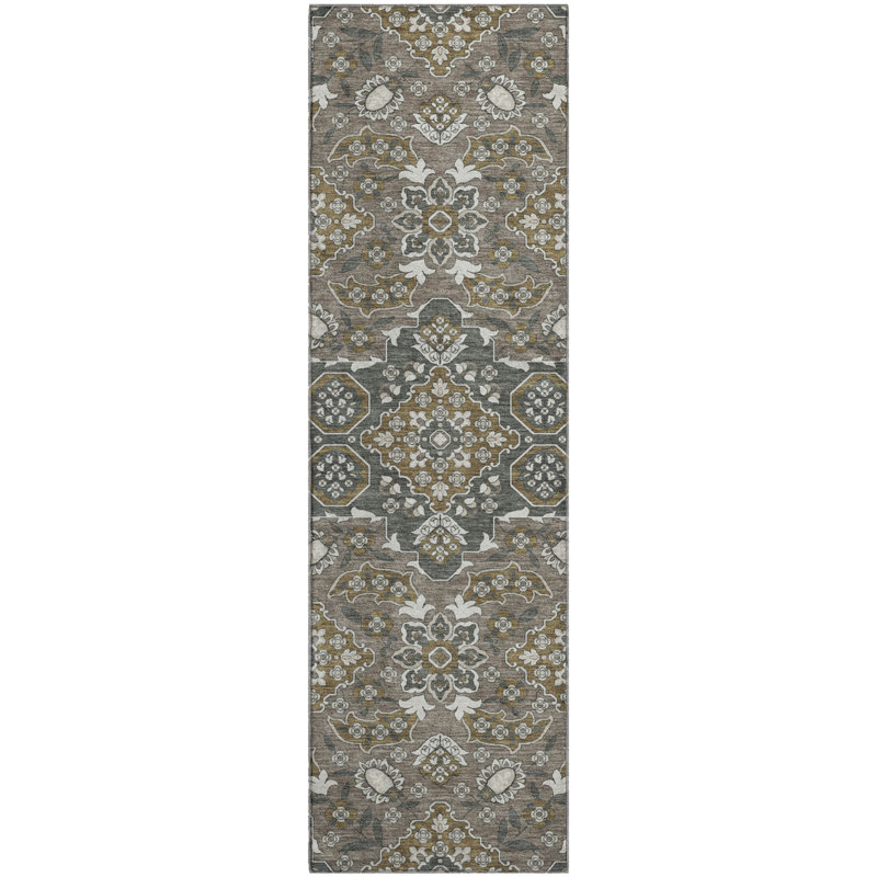 Premium Machine Washable Crestover AMF1853 Global Rug, Runner 2'3" x 7'6"