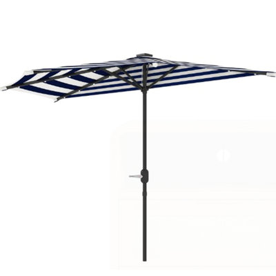 Vented Half Patio Umbrella with Crank Ribs