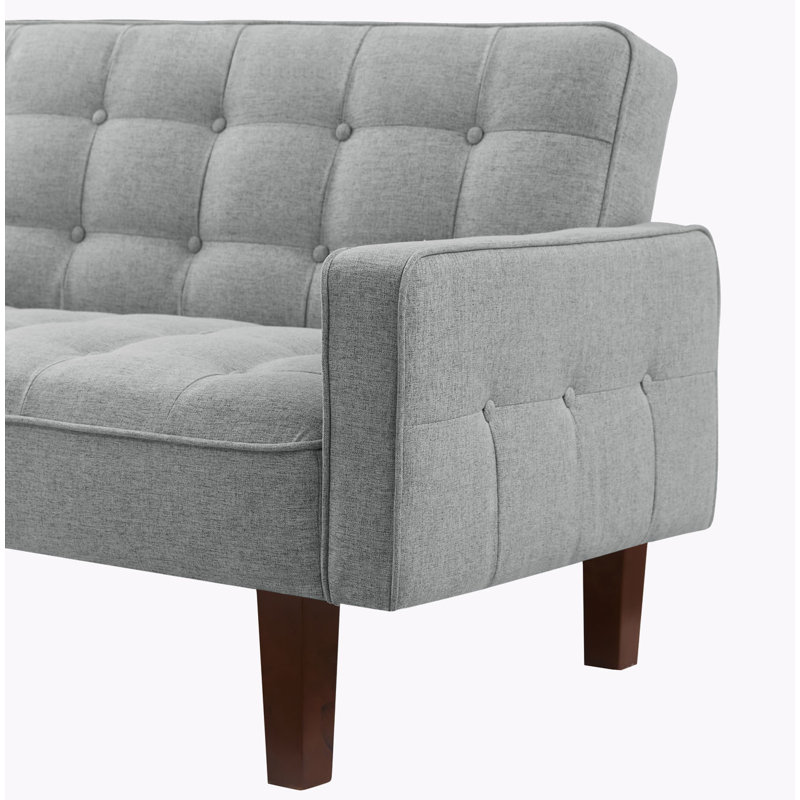 Canapé-lit convertible en futon 73,62 po Montevia, Lin gris