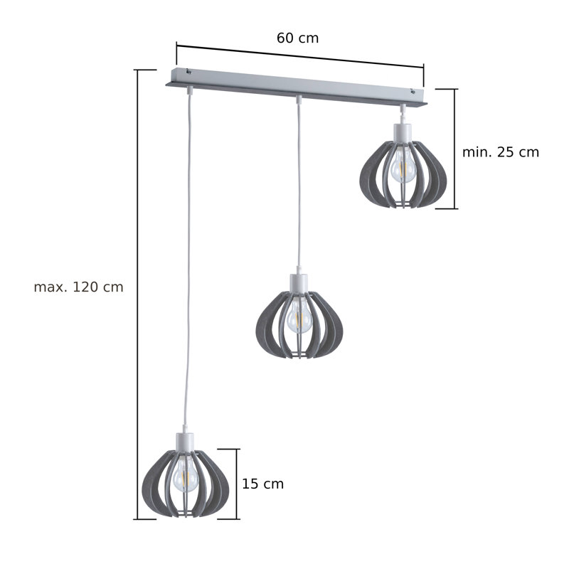 Parma 3 - Light Kitchen Island Pendant, Grey