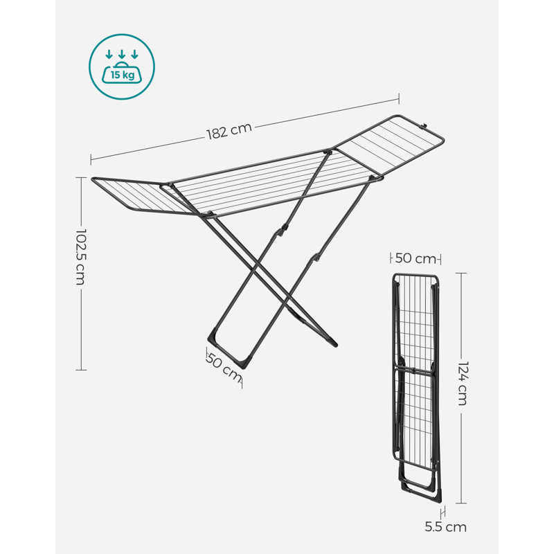 Steel Foldable Gullwing Drying Rack, Black