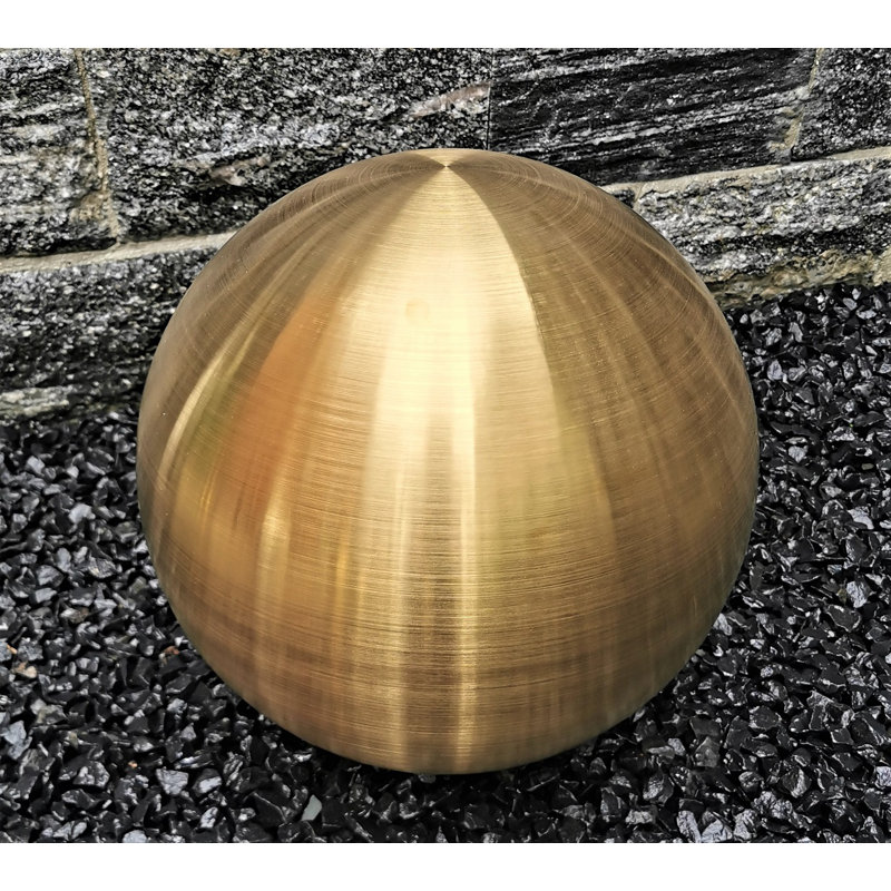 Cerrone Stainless Steel Gazing Ball, 40 cm H x 40 cm W x 40 cm D, Gold, 1