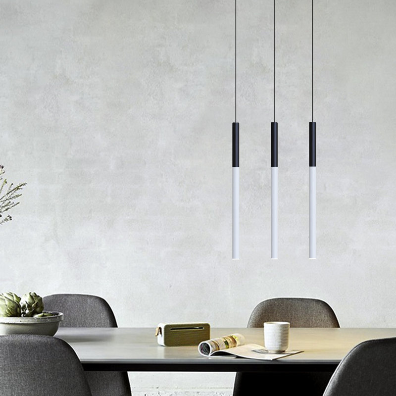 Baileyton 3 - Light Kitchen Island Pendant, Black Top and White