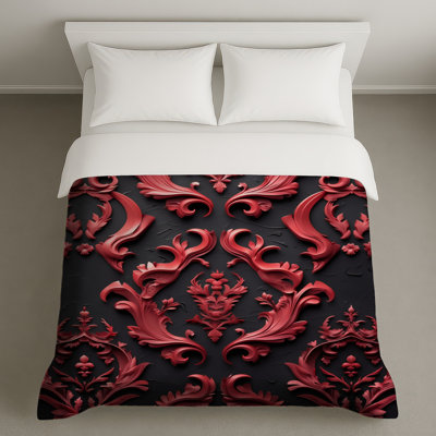 Housses de couette à motifs ornés rouges