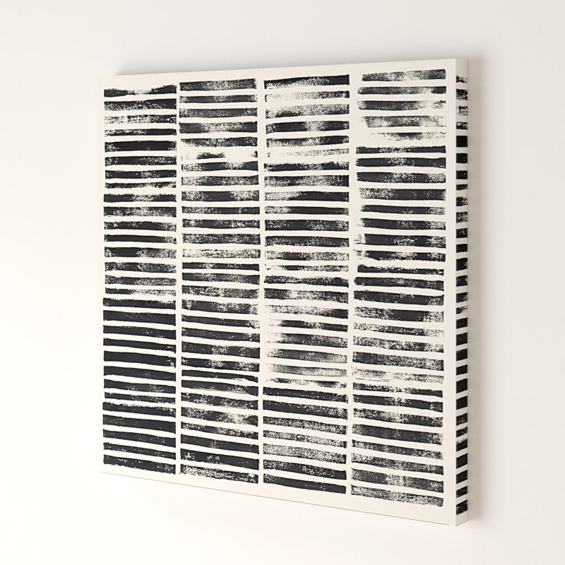 « stripe block prints ii », reproduction sur toile, H 37 po x l 37 po x P 1,5 po, Toile tendue, Pas de tapis
