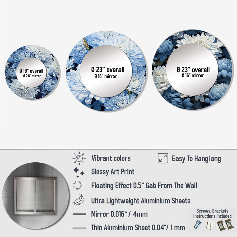 Devarian Metal Round Mirror