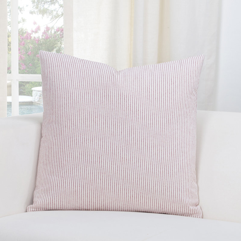 Heritage Striped Cotton Blend Throw Pillow, 26" H x 26" W x 6" D, Red