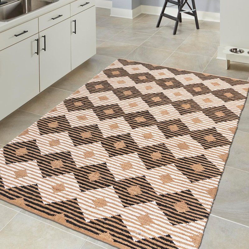 Bonnie-Mae Cotton Geometric Indoor Rug, Rectangle 10' x 13'11"