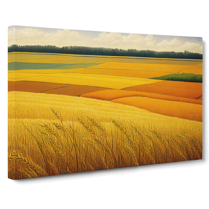 XXX-H1022-WF-10068X Watercolour Wheat Field Vol.2 - Wrapped Canvas Painting