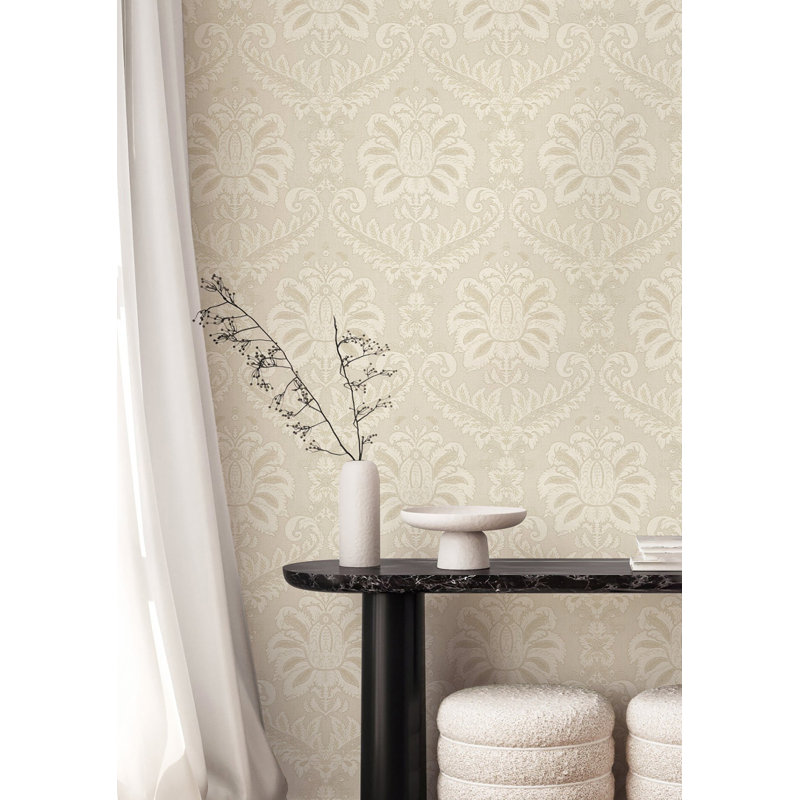Tarn Traditional Damask Wallpaper, Beige