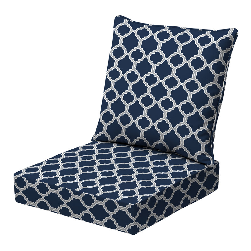 ARDEN EarthFIBER 2 - Piece Outdoor Seat/Back Cushion, Light Blue Polyester/Polyester Blend