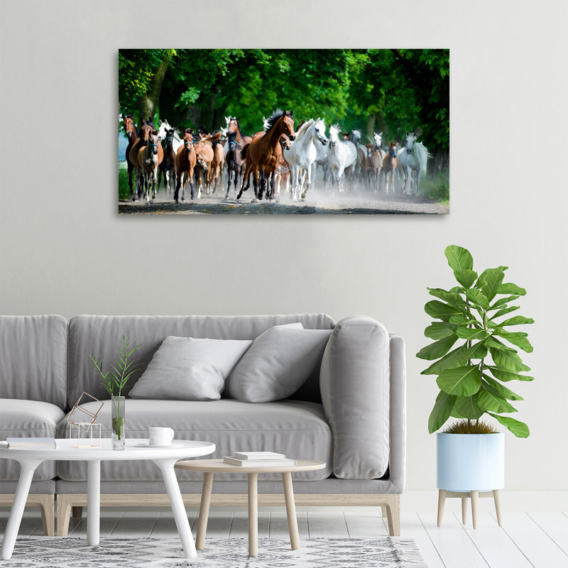 Horses In A Gallop - Wrapped Canvas Print